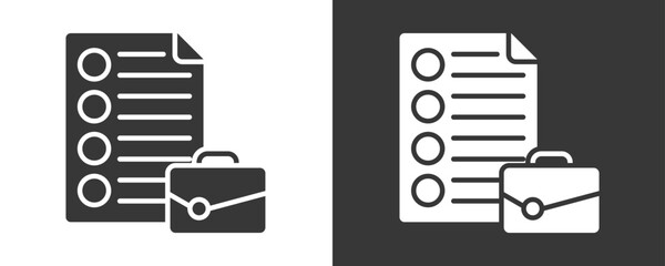 Job Description Icon Set Vector Collection Isolated In Black And White