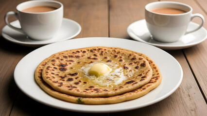 Title: Breakfast Scene: Pest Pizza with Coffee
