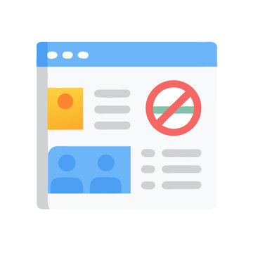 Website page with prohibited access or blocked content message