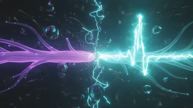 Abstract Nerve Cells Transmit Electrical Impulses in Dark Environment