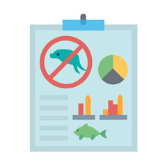 Prohibition of marine wildlife exploitation analysis represented in simple graphics