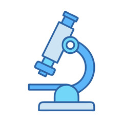 Cartoon blue microscope illustration against black background stock image