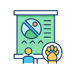 Pet adoption data presented on a chart display