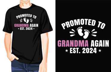 Promoted to grandma 2024 t-shirt design