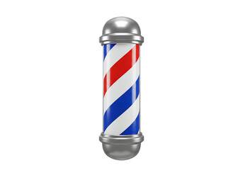 Classic barber pole with red white blue stripes