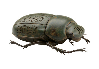 Ancient Egyptian Scarab Beetle with Hieroglyphs