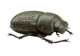 Ancient Egyptian Scarab Beetle with Hieroglyphs