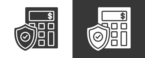 Insurance Icon Set Vector Collection Isolated In Black And White