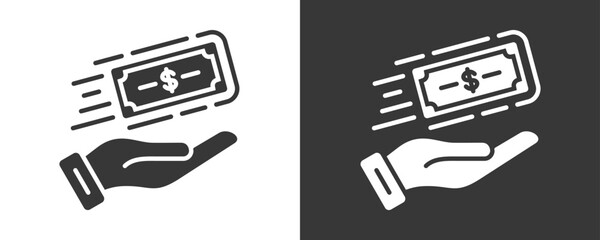Cash Flow Icon Set Vector Collection Isolated In Black And White
