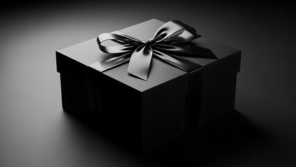 Elegant Black Gift Box with Satin Bow Perfect for Special Occasions and Celebrations