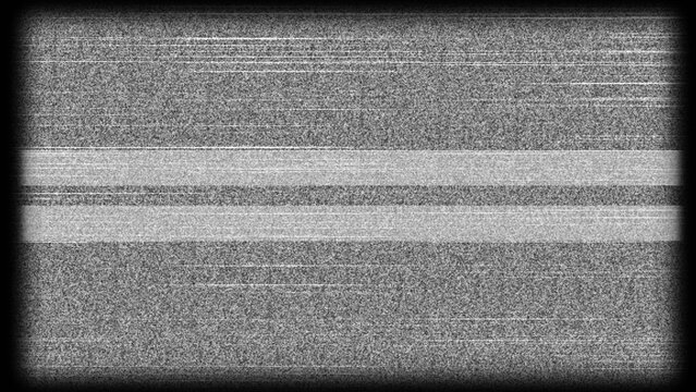 Static television screen with horizontal white lines and gray noise image