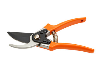 Orange garden shears ready for professional gardening tasks