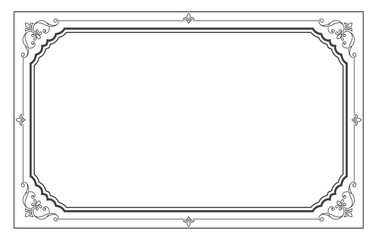 Elegant Ornate Rectangular Frame Border for Certificates and Invitations