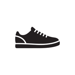 Shoe vector icon in black solid flat design icon isolated on white background
