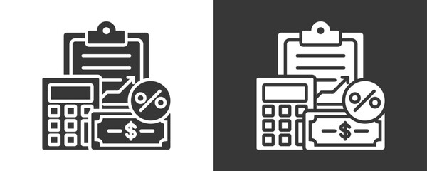Accounting Icon Set Vector Collection Isolated In Black And White