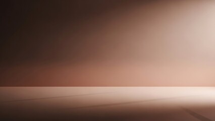 A minimalist studio background with a warm brown and beige gradient, softly lit from the right.