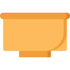 Orange Rectangular Object with Rounded Top Edge on a Stand Against a White Background