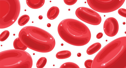 Red blood cells illustration: human erythrocytes in blood stream Vector, illustration