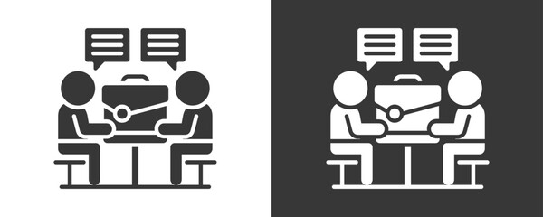 Consultation Icon Set Vector Collection Isolated In Black And White