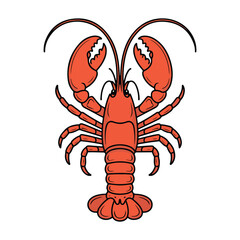 One continuous line illustration of an lobster, isolated on white background.