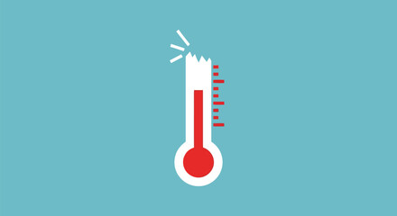 Overheating thermometer breaking point vector illustration Vector, illustration
