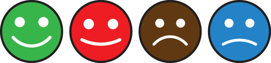 Rating emoji set for customer feedback or product, Emoticons positive, neutral and negative, Rating emoji collection symbol,,
