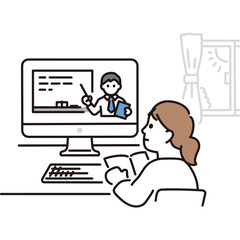 Woman Taking Online Classes