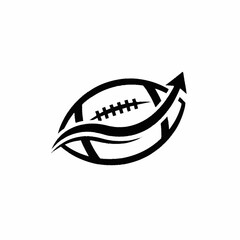 Obraz premium Dynamic American Football Icon with a Rising Arrow Symbol.