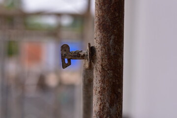 Scaffolding Clamps in used Close up, eliable iron scaffolding