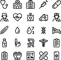 Medical and Healthcare Icons Set illustration vector