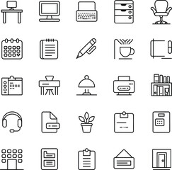Office and Workspace Icon Set desk computer