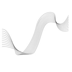 Aesthetic abstract line wave vector element