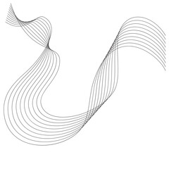 Aesthetic abstract line wave vector element