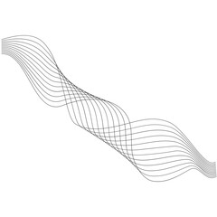 Aesthetic abstract line wave vector element