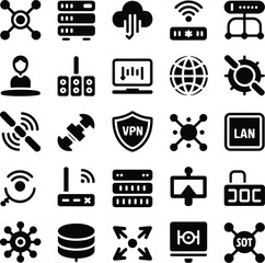 Technology and network icons for digital infrastructure Keywords: technology, network, digital