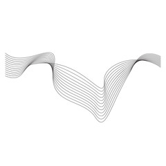 Aesthetic abstract line wave vector element
