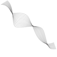 Aesthetic abstract line wave vector element