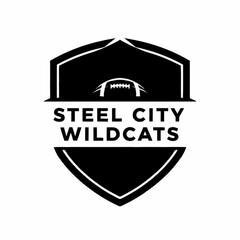 Steel City Wildcats Football Team Logo Design.