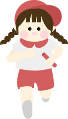 달리는 여자아이