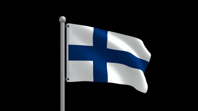 Seamless Animated Waving Flag of Finland 4K