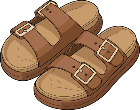 Sandals open-toed footwear vector illustration