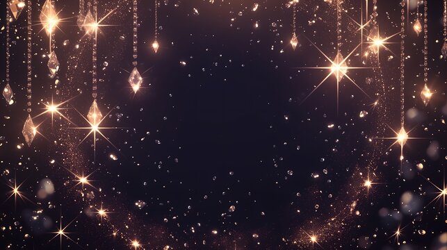 Wallpaper background illustration poster in light and shadow, Jewelry, diamond and crystal theme, Korean pink color KPop style