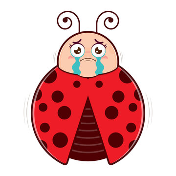 ladybug crying face cartoon cute