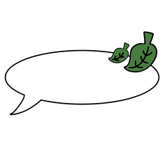 speech bubble simple illustration 葉っぱ　吹き出し　シンプル　イラスト	
