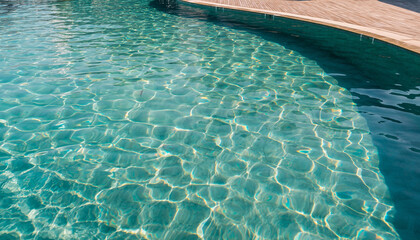 Sparkling Pool Water with Reflections and Ripples on a Sunny Day.