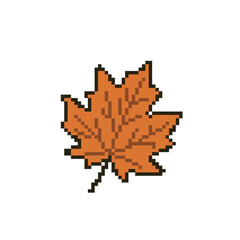 dry leaf pixel art, vector illustration on isolated background.