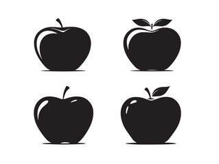 Elegant stunning apple silhouette set for fresh themes