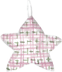 Watercolor Plaid Star Ornament