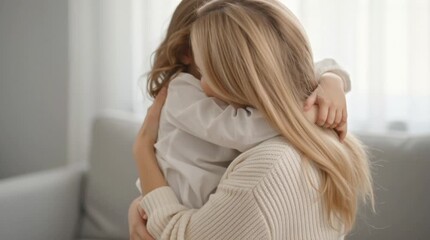 Loving Embrace Mother and Child Hugging