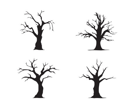 Stunning dead tree silhouette design with bold artistic style